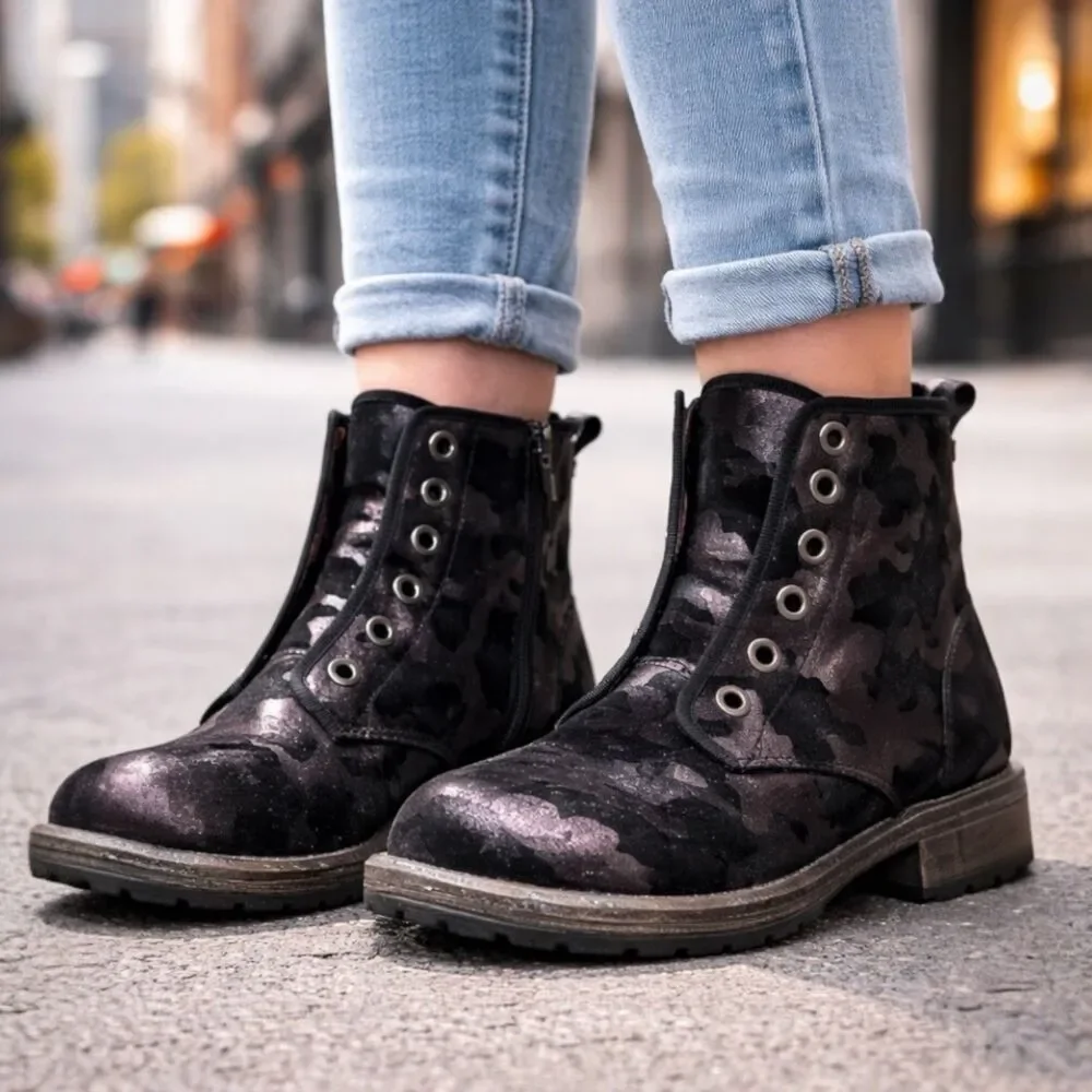 Dolce Vita Girls Black‎ Camo Ankle Combat Boots Moto Casual Everyday